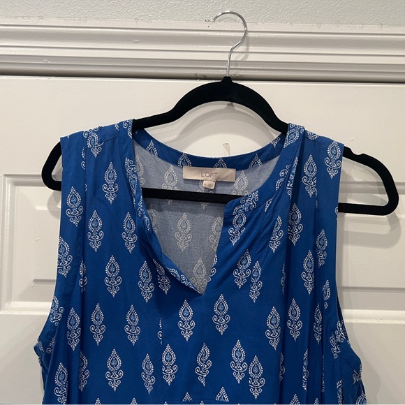 Anne Taylor LOFT Sun Dresss Blue XL - Picture 2 of 5